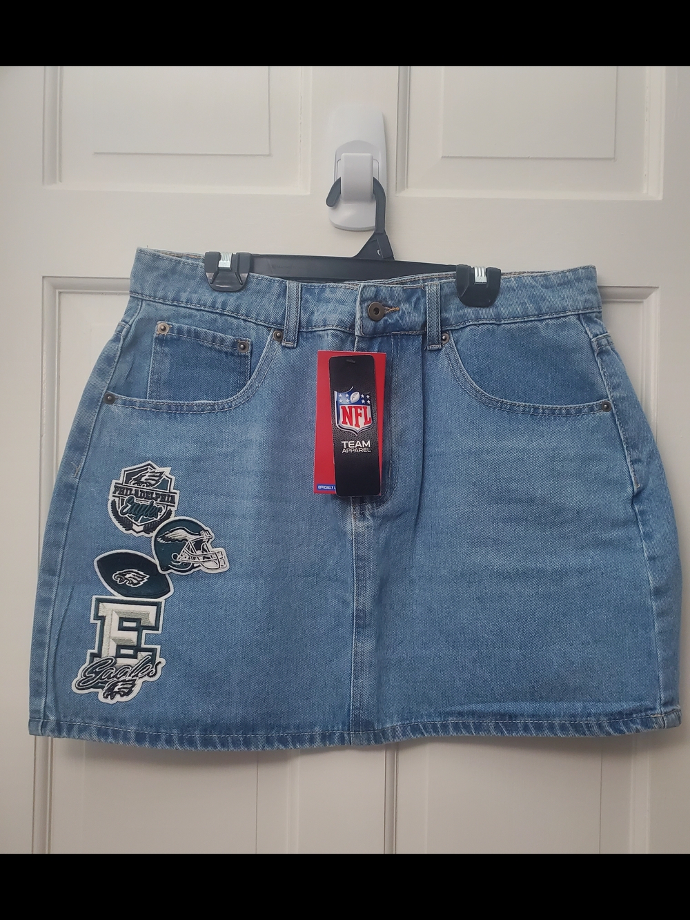 NFL Philadelphia Eagles Denim Mini Skirt - Light Blue. NWT. Various Sizes